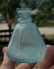 Nice Aqua Umbrella Ink Bottle Marked  a   F  Adams   Fay 1870 s Era Dug L  k