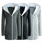 Women Fleece Jacket Hoodie Warm Long Zipper Parka Hooded Jacket Coat Sweatshirt