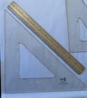 Vintage Set 6 K e Keuffel   Esser Luxylite Drafting Triangles 1852 1851-10 6 4
