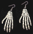 Huge Gothic Skeleton Hand Earrings Mummy Zombie Witch Costume Punk Funky Jewelry