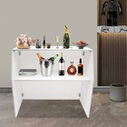 White Portable Event Bar Portable Bar Cabinet Foldable Bar 47 75 19 5 42 75 In