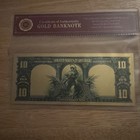 100mg 24k Gold 1901  10 Ten Dollars Bison Legal Tender Currency Assay Report
