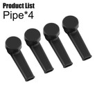 4 Pcs Portable Black Silicone Smoking Pipes     With Stainless Steel Bowl   Lid