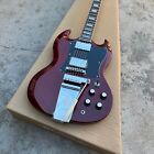 Sg Red Dark Guitar With Big Tremolo Musical Instrument Free Shippiing