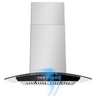30 36 Inch Island Range Hood 900cfm Black sliver Stainless Steel Vent W leds New