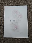  4  Vtg Bob Harrison 9x12 Cat Kittens Lithograph Prints 1982 Wall Art Signed