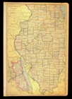 1920 Antique Illinois Map Counties Large Atlas Railroad Depot Towns No Fold