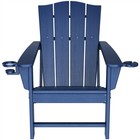 Hdpe Folding All Weather Outdoor Patio Adirondack Chair  Navy Blue  Used