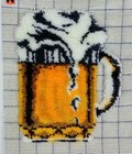Beer Cerveza Suds Foam Mug Latch Hook Rug Wall Hanging  Completed 24  X 20  Mcm