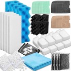 74 Pcs Aquarium Filter Media Kit - Foam  Activated Carbon  Ammonia Remover   Mor