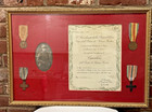 Italian Royal Army Ww1 Veteran Original 4 Medals Picture Diploma Lot Framed 