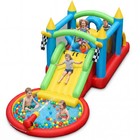 Hapfan Inflatable Obstacle Course Water Slide Bounce House Wet Dry For Kids Park