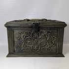 Max Klein Sewing Box Tray Faux Wood Avocado Green Plastic Storage Vintage