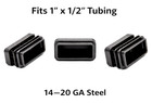 1  X 1 2  Rectangular Tube Plug Inserts Black Ldpe Steel 14   20 Ga End Caps