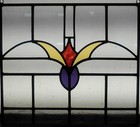 Abstract Sigil English Leaded Stained Glass Window Unframed W Hooks 18 1 2 x 17 