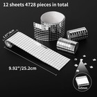 12 Pack Self-adhesive Glass Mirror Mosaic Tiles 4728 Pieces Small Square Mirr   