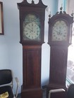 Tall Case Grandfather Clock  19 Century   Made In England   Hand Painted Dial
