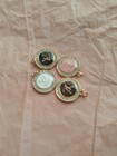 Lot Of 4 Stamped Designer Button Zipper Pull  Gold  Tone Lv Button Charm 