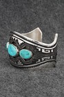Turquoise   Sterling Silver Vintage Bracelet - Thomas Singer