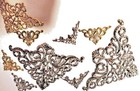 Craftbuddyus 40 Assorted Silver gold  Filigree Metal Decorative Corner Emb