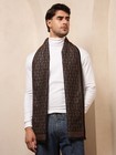Men 100  Cashmere Scarf Made In India Soft Wool Wrap Plaid Black  brown Scarves