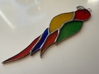 Vintage Stained Glass Parrot Sun Catcher Colorful Exotic Bird Window Decor