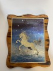 Lot Of 2 Vintage 80s Unicorn Wood Wall Plaque 11x9  Fantasy Rainbow 1980s
