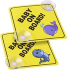 Baby On Board Warning Signs  2 Pack 5x5 Safety Decal Car Window  Reusable Suctio