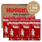 198 Ct Huggies Size 1 Diapers  Little Snugglers Diapers  8-14 Lb  6 Packs Of 33 