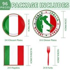 96pcs Italian Flag Birthday Party Supplies Italy Plates Red White Green 