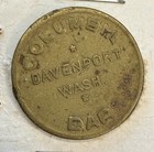 C  1900s Davenport Washington Columbia Bar Saloon Trade Token Good For 6 1 4c