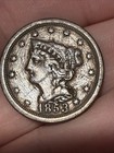 1853 Braided Hair Half Cent Vf Details