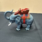 Vintage Cast Iron Gray Blue Painted Elephant Mechanical Coin Bank Works