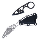 4  Black Tactical Full Tang Fixed Blade Combat Hunting Neck Knife   Sheath Edc