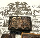 Three Printing Blocks  British Royal Coat Of Arms scotsman scottish Highlander