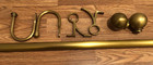 Pottery Barn Antique Bronze Curtain Rod Set Ball Finials   Holdbacks 48-88    1 25