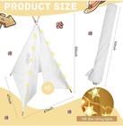 6 Packs Teepee Tent For Kids With 10ft String Lights  Indoor Play Teepee Tent   