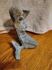 Vintage Cast Iron Mermaid 7  Tall Statue Figurine Doorstop