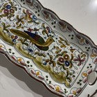 Portugal Hand Painted 17 Century Design Rectangular Tray Dish