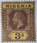 Travelstamps  1914-1927 Nigeria   13 Fvf-used 3p King George V  Mint Og Hinged