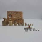 Vintage Ohaus Scale Corp Brass Weight Set Grams 100g-10mg Apothecary Wooden Box