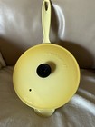 Le Creuset Yellow Cast Iron Frying  Saucier Pan W  Lid  21   Euc
