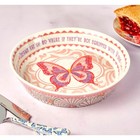 Dolly Parton Jeweled Mosaic Butterfly Pie Dish 10  Stoneware Fall Baking New
