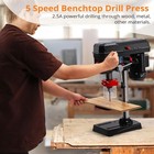 8 In Benchtop Drill Press 2 5amp 5 Speed Variable 0-45   Tilting Table Wood Metal