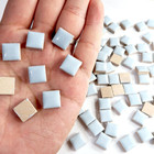100 Pieces Square Mosaic Tiles For Crafts Bulk  16 Colors Ceramic Pieces  12mm