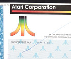     atari Corporation Video Games 1993 Stock Certificate   Tramiel   500 Shares