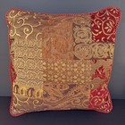 One  1  Croscill  18    Square Decorative Pillow Galleria  Red Gold Brown Scroll