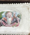 Victorian Embossed Card W  Santa Die Cut Scrap - L19