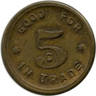 Camino  California Ca Potts   Raffetto Saloon Good For 5   Trade Token
