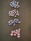 Lot - Chevron Glass Beads -60  Blue Native American Beads 9-11mm  b961 